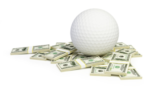 Golf ball in money